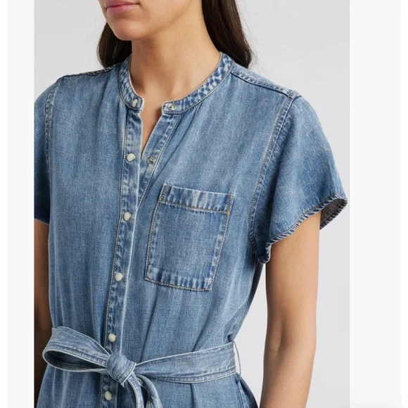 Rails Kahlo Ruffle Hem Denim Midi Dress - Picture 4 of 5